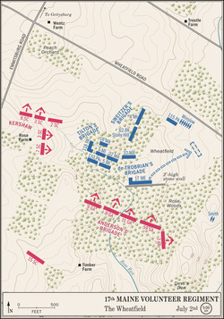 Map of 17th Maine Volunteer Regiment.