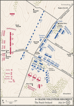 Map of the 3rd Maine Volunteer Regiment.